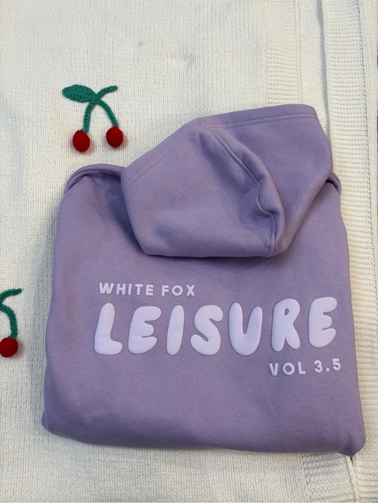 White Fox Boutique Tops - White Fox Lavender "Leisure” Logo Hoodie 🫧